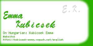 emma kubicsek business card